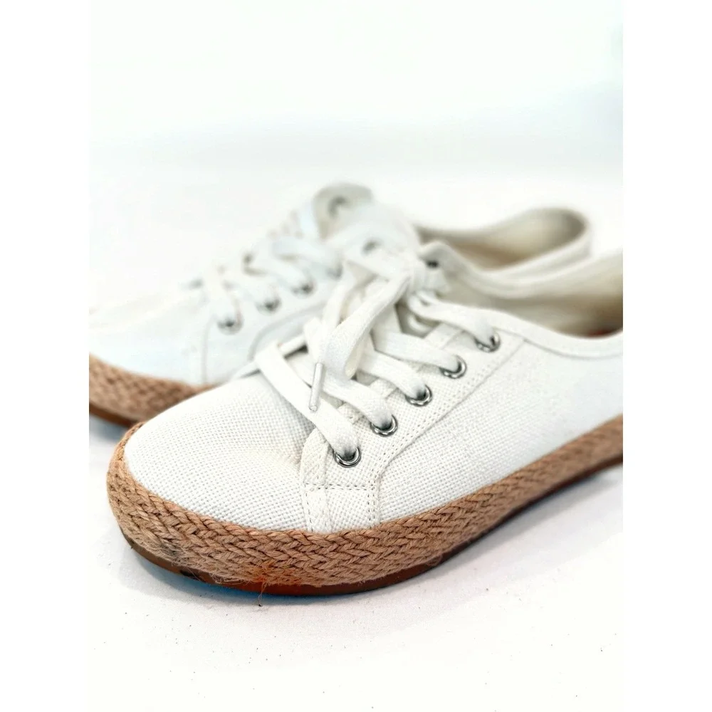 Tommy Bahama Women's White Canvas Lace-Up Espadrille Sneakers 9 Casual School